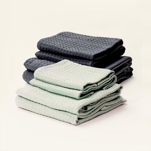 Mint Bathen Waffel Towel Set